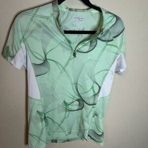 Salomon Mint Green 1/4 Zip Athletic Running Top L